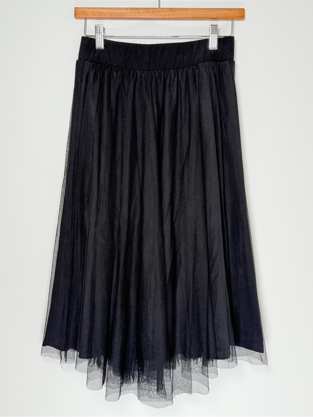 Black Tulle Midi Skirt - Women